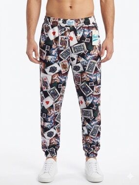 Fresh Prints of Bel-Air Lounge Pants Poker Cards Graphic Unisex Adults Sz L NWT